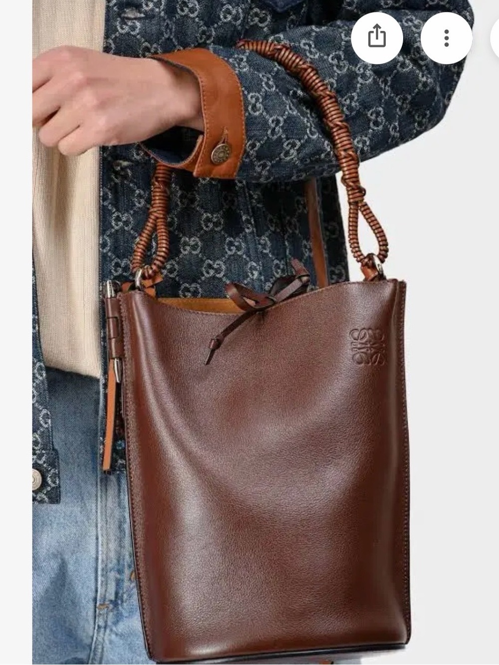 Loewe Gate Bucket Bag in Brown with Braided Handle - Picture 8 of 8